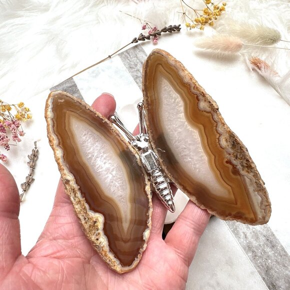 Beautiful Agate Butterfly | Agate Slices | Agate Butterfly Figurine - Picture 1 of 8